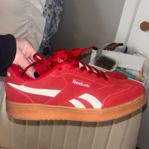 Reebok Red and White Classic Sneakers